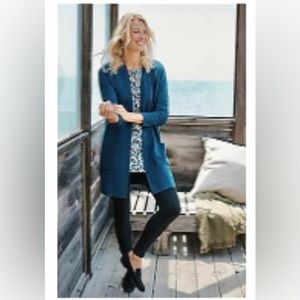 J.Jill Refined two-pocket cardigan sweater Oxford blue 2X NWT